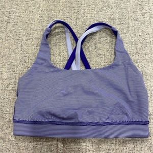Lululemon sportsbra. Purple and white striped. Size 4